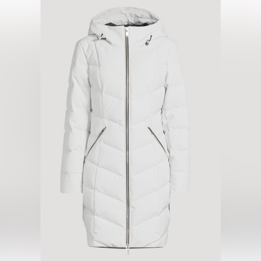 Moose knuckle light weight cloud down jacket parka light gray/off white（stone)